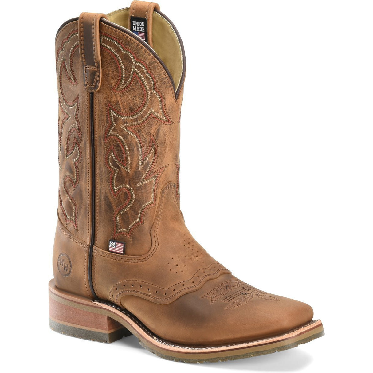 Double H Men's Jase 11" Square Toe USA Made Western Work Boot - DH3560 7 / Medium / Light Brown - Overlook Boots