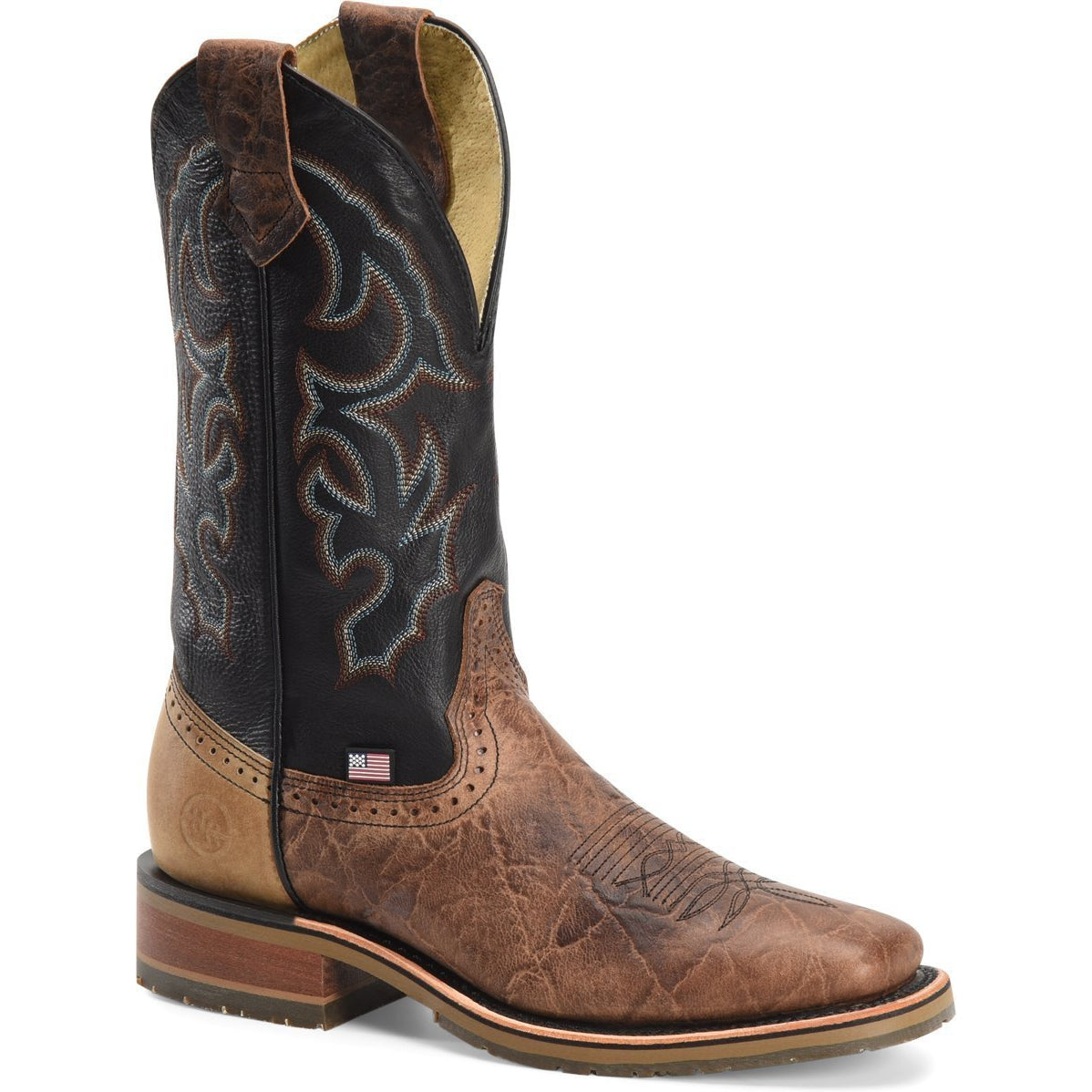 Double H Men's Grissom 12" Square Toe USA Made Western Work Boot - DH4644 7.5 / Medium / Light Brown - Overlook Boots
