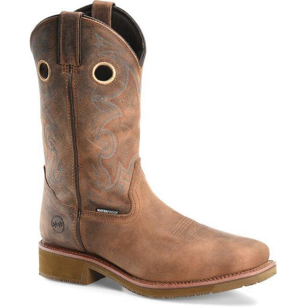 Double H Men's Roy 12" Composite Toe Waterproof Western Work Boot - Brown - DH5246 7.5 / Medium / Light Brown - Overlook Boots