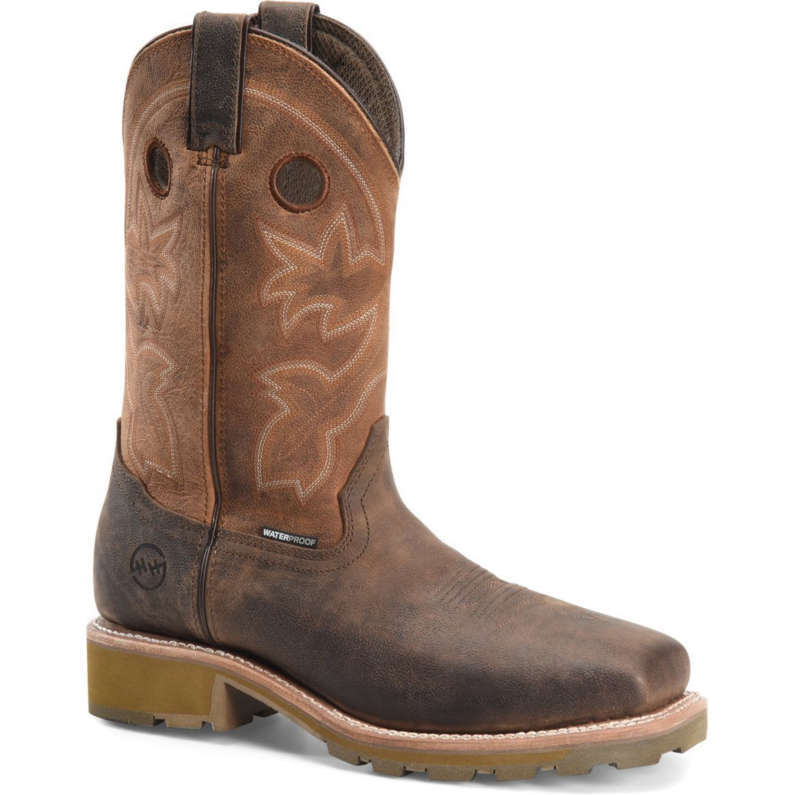Double H Men's Abner 12" Composite Toe Waterproof Western Work Boot- Brown - DH5353 7.5 / Medium / Brown - Overlook Boots