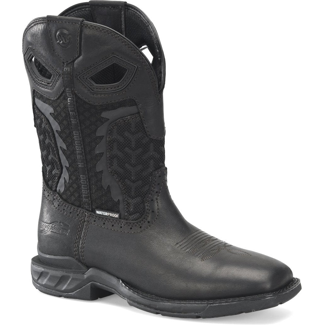 Double H Men's Phantom Rider Shadow 11" WP Roper Work Boot -Black- DH5381 7.5 / Medium / Black - Overlook Boots