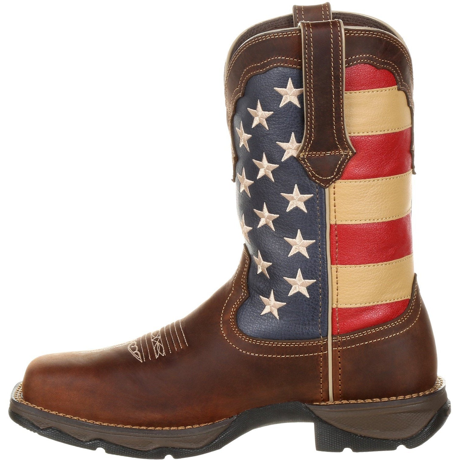Durango Women's Lady Rebel 10" Steel Toe Patriotic Flag Work Boot - Overlook Boots