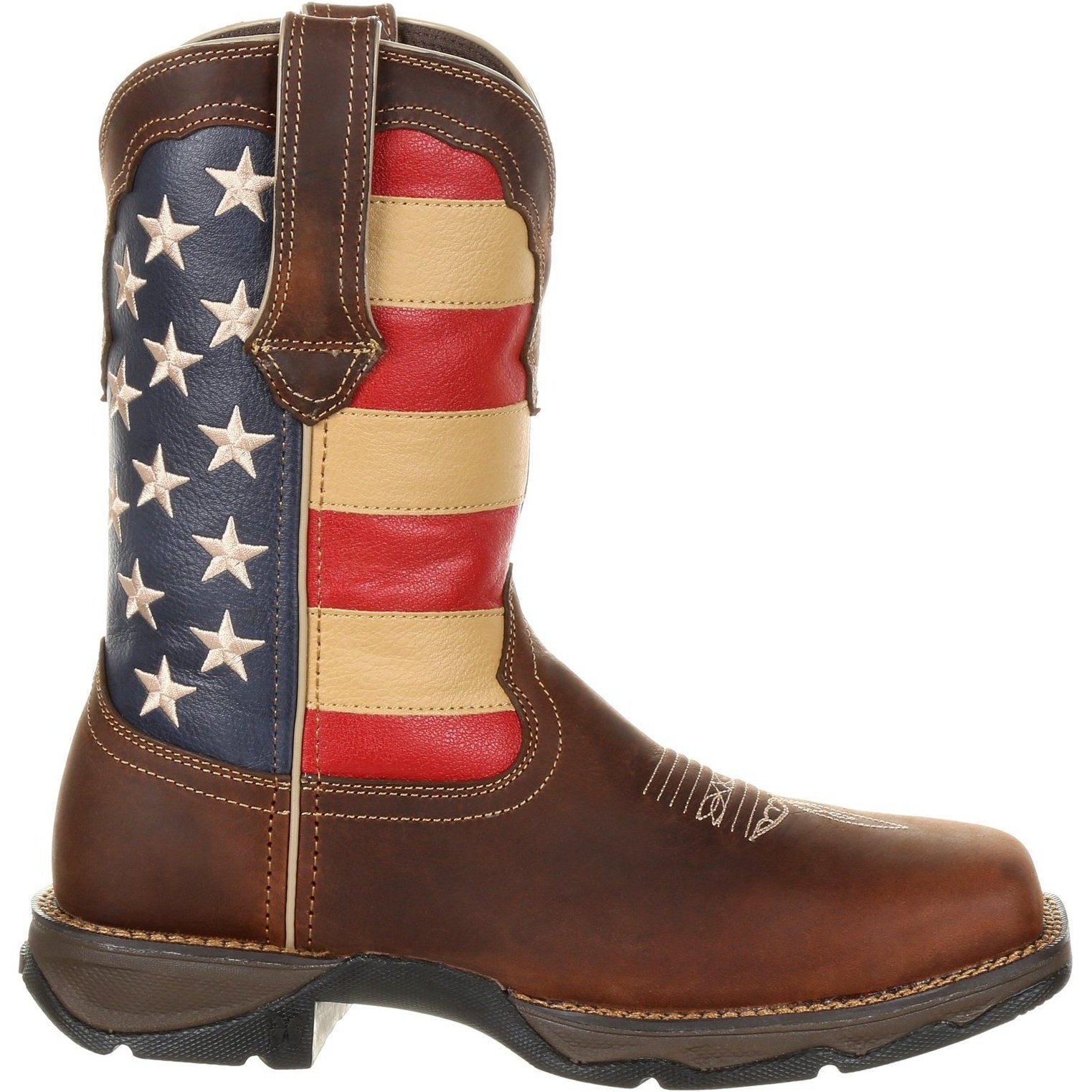 Durango Women's Lady Rebel 10" Steel Toe Patriotic Flag Work Boot - Overlook Boots
