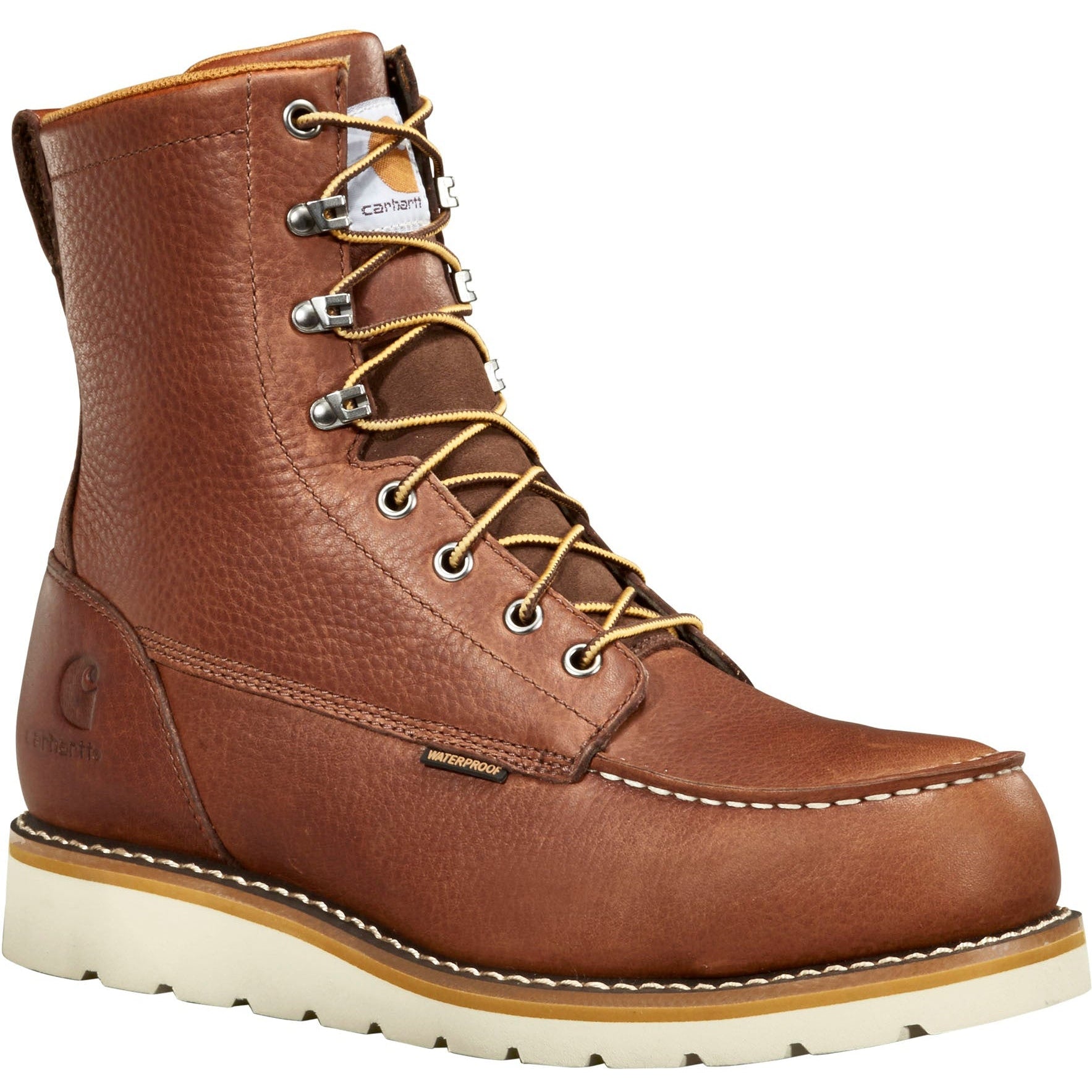 Carhartt Men's 8" Waterproof Steel Toe Wedge Work Boot - Redwood - FW8275-M - Overlook Boots