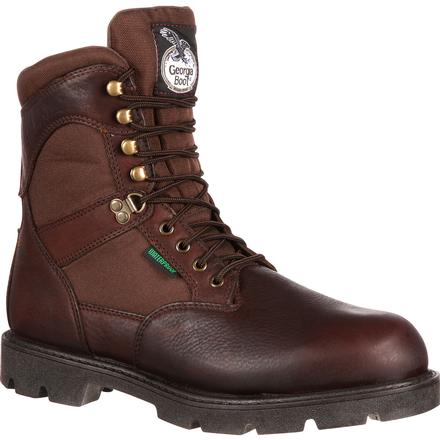 Georgia Men's Homeland 8" WP Insulated Work Boot - Brown - G109 8 / Medium / Brown - Overlook Boots