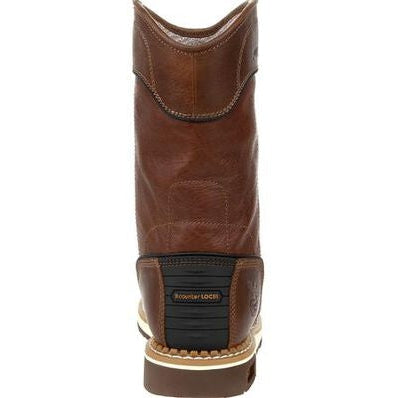 Georgia Men's Amp Lt Wedge 10" Waterproof Steel Toe Pull Work Boot -Brown- GB00517 - Overlook Boots
