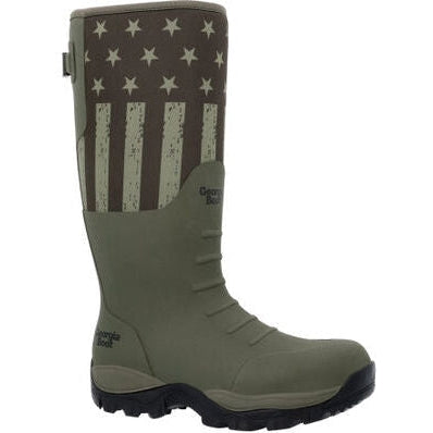Georgia Men's Gbr Rubber 16" Waterproof Pull On Work Boot -Dark Green- GB00559 - Overlook Boots