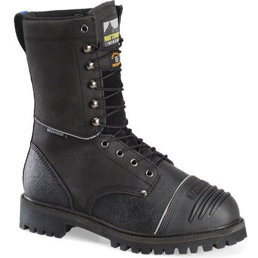 Matterhorn Men's Mulrooney 10" Steel Toe Waterproof Metguard Work Boot Black- MT903 8 / Medium / Black - Overlook Boots