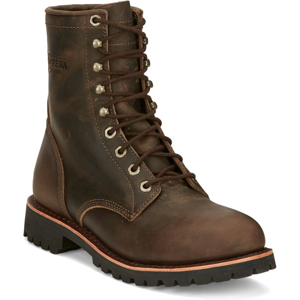 Chippewa Men's Classic 2.0 8" Soft Toe Lace Up Work Boot -Brown- NC2085 8 / Medium / Brown - Overlook Boots