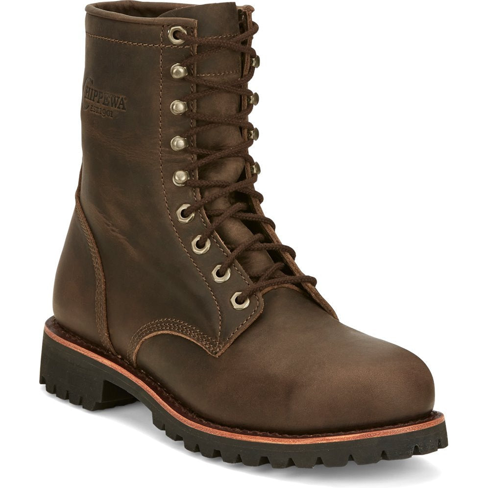 Chippewa Men's Classic 2.0 8" Steel Toe Lace Up Work Boot -Brown- NC2086 8 / Medium / Brown - Overlook Boots