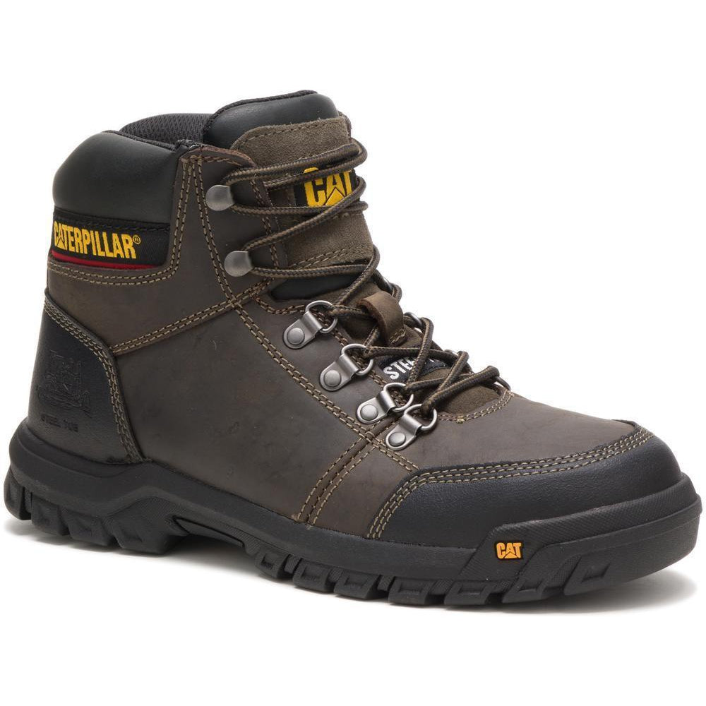 CAT Men's Outline Steel Toe Work Book - Dark Grey - P90802 7 / Medium / Grey - Overlook Boots