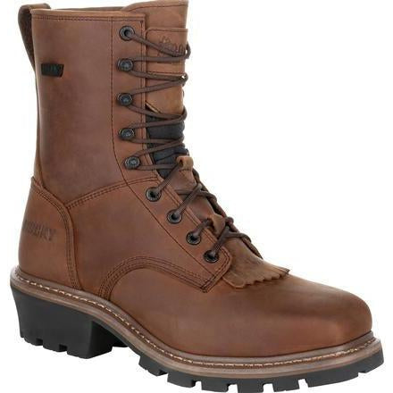 Rocky Men's Square Toe Logger Composite Toe Waterproof Work Boot - Brown - RKK0277 8 / Medium / Brown - Overlook Boots