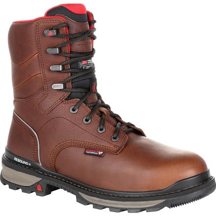 Rocky Men's Rams Horn 8" Composite Toe Waterproof Ins Work Boot - Brown - RKK0284 8 / Medium / Brown - Overlook Boots
