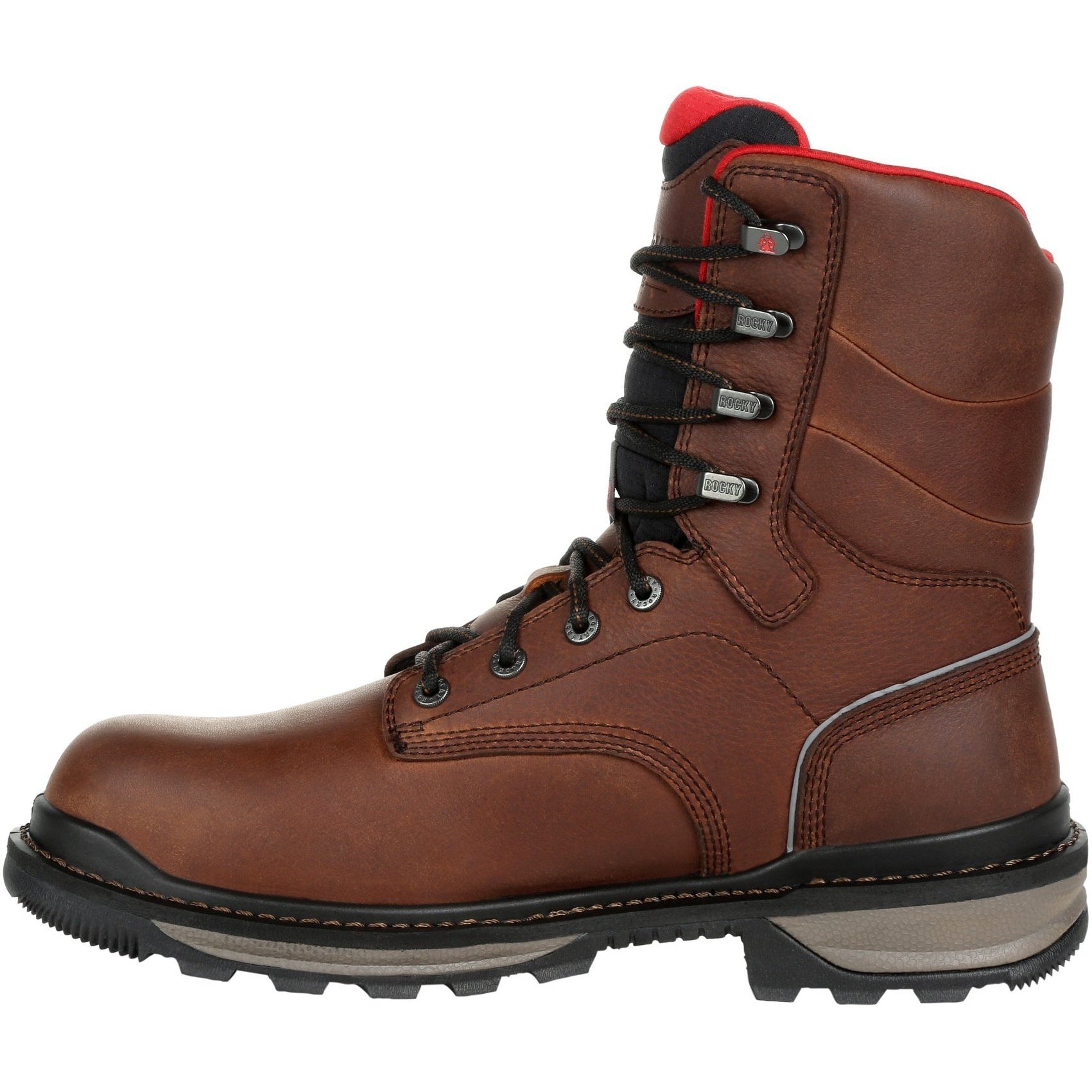 Rocky Men's Rams Horn 8" Waterproof Work Boot - Brown - RKK0296 - Overlook Boots