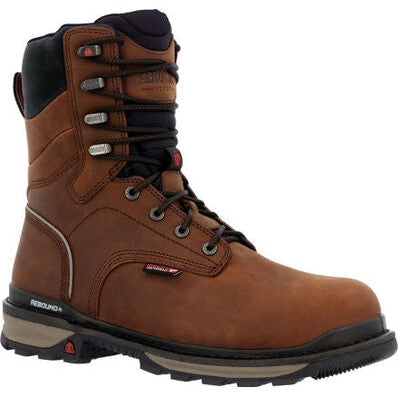 Rocky Men's Rams Horn 8" Waterproof Composite Toe Work Boot Brown RKK0394 7 / Medium / Brown - Overlook Boots