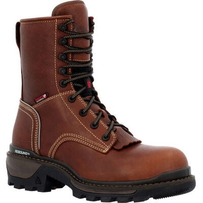 Rocky Men's Rams Horn Logger 9" Waterproof Composite Toe Work Boot Brown RKK0397 - Overlook Boots