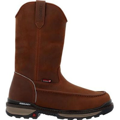 Rocky Men's Rams Horn 11" Soft Toe Waterproof Work Boot -Crazy Horse- RKK0441 7 / Medium / Brown - Overlook Boots