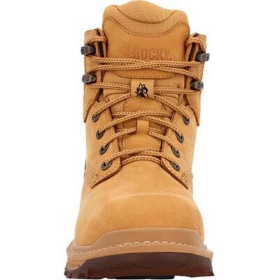 Rocky Men's Rams Horn 6" Soft Toe Waterproof Slip Resistant Work Boot -Wheat- RKK0442 - Overlook Boots