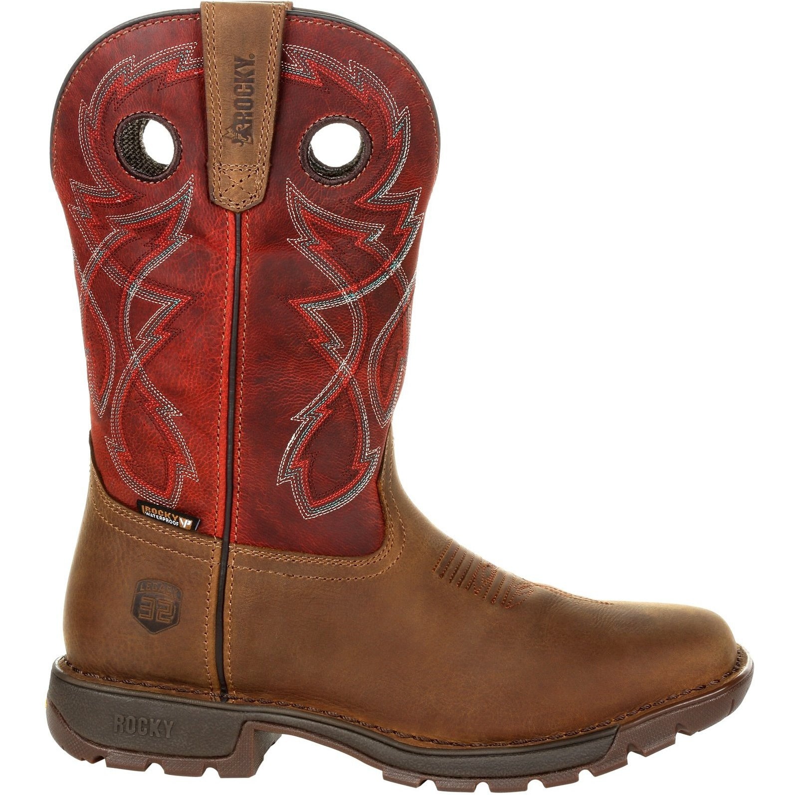 Rocky Men's Legacy 32 11" Square Toe Waterproof Western Work Boot- Red - RKW0316 - Overlook Boots