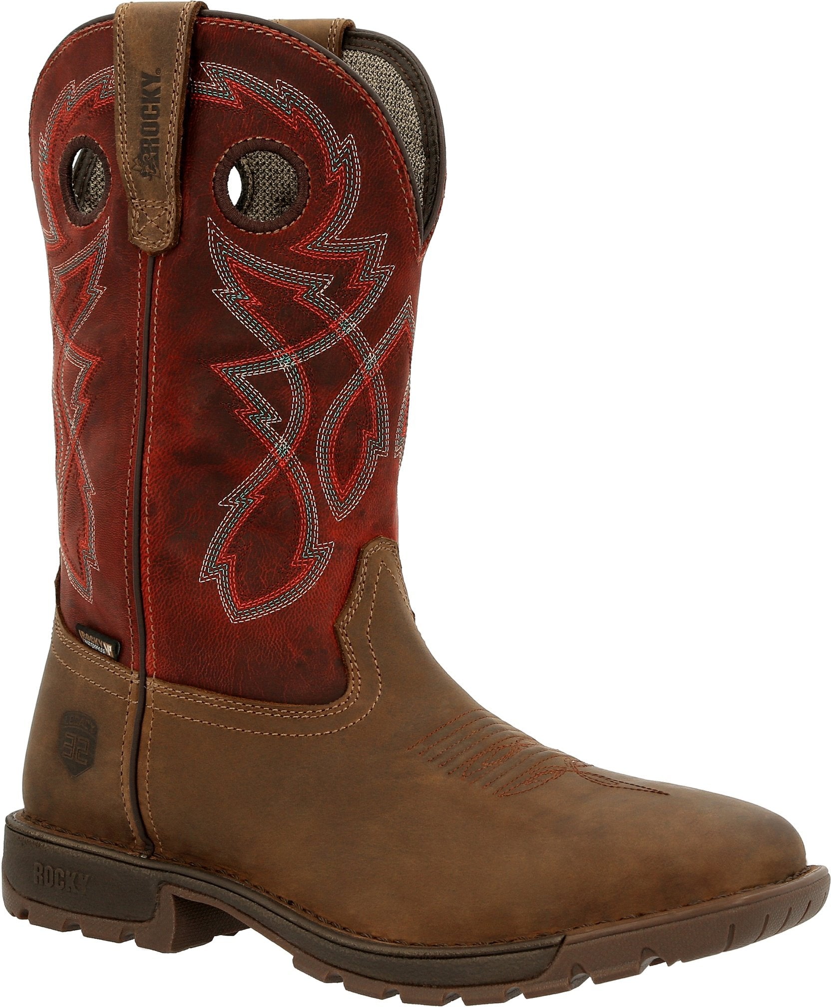 Rocky Men's Legacy 32 10" Steel Toe Waterproof Western Work Boot- Tan- RKW0341 8 / Medium / Tan - Overlook Boots