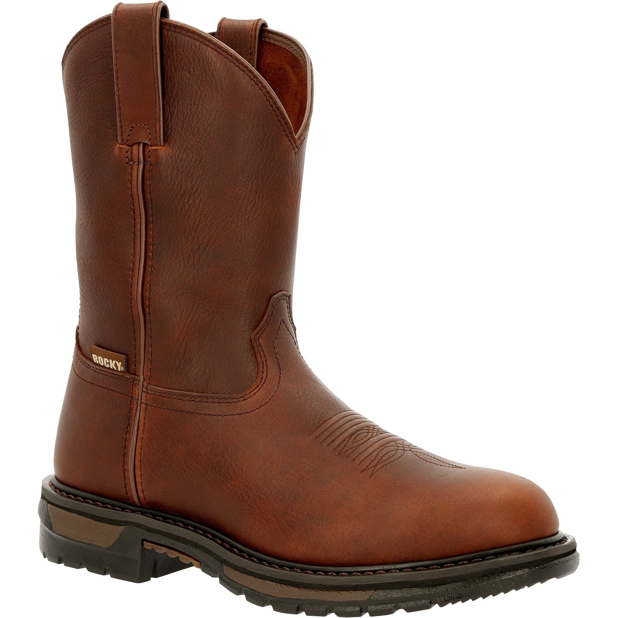 Rocky Men's Original Ride FLX Unlined 10" Western Work Boot- RKW0349 7 / Medium / Brown - Overlook Boots