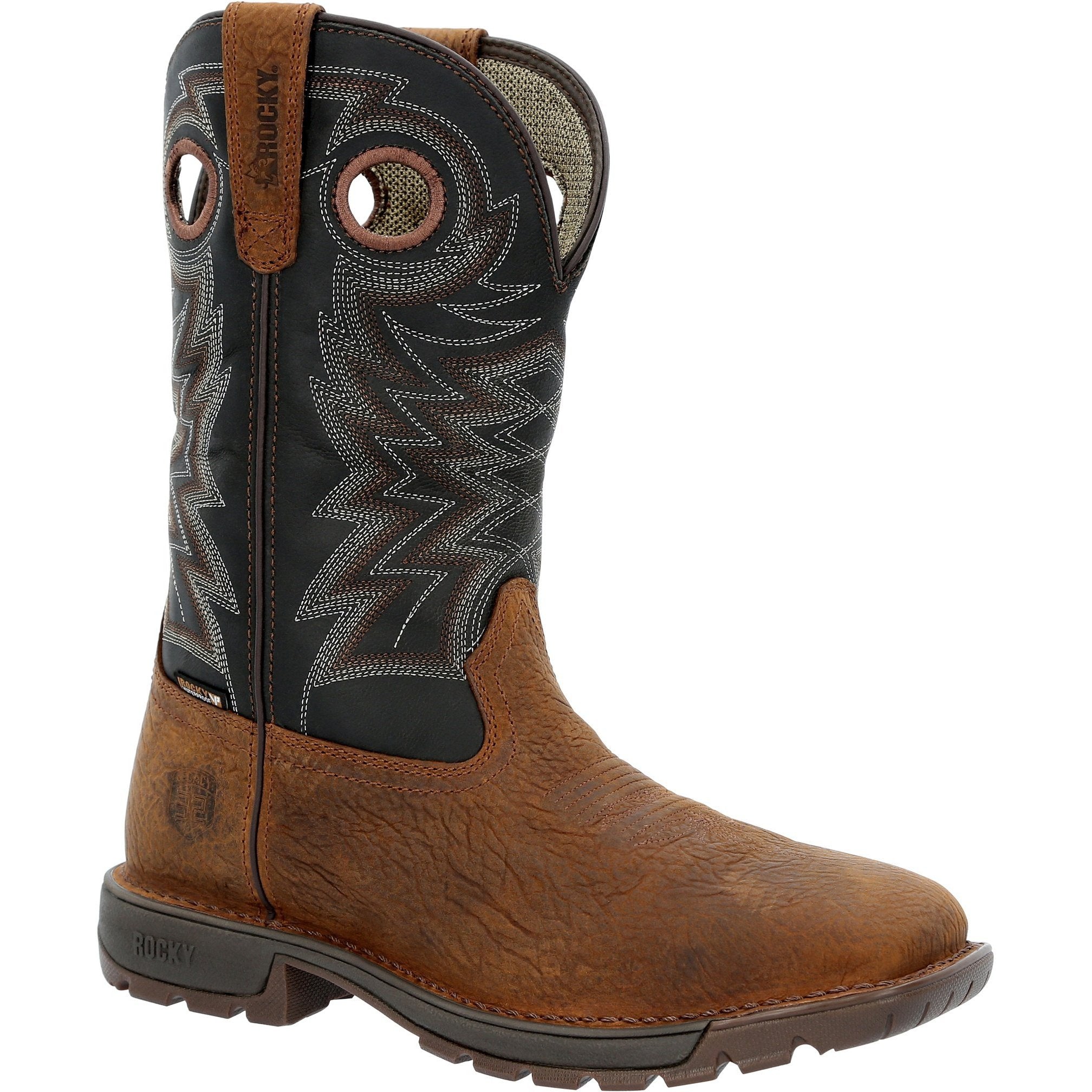 Rocky Men's Legacy 32 11" Steel Toe Waterproof Western Work Boot- Brown- RKW0356 7 / Medium / Brown - Overlook Boots