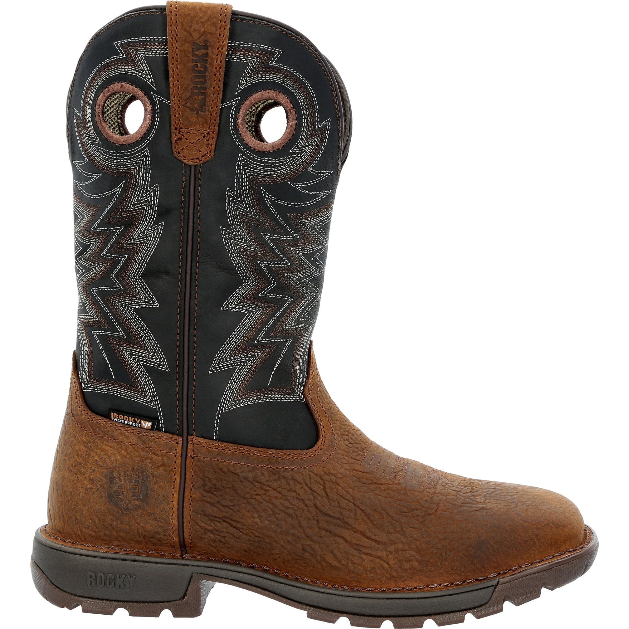 Rocky Men's Legacy 32 11" Steel Toe Waterproof Western Work Boot- Brown- RKW0356 - Overlook Boots