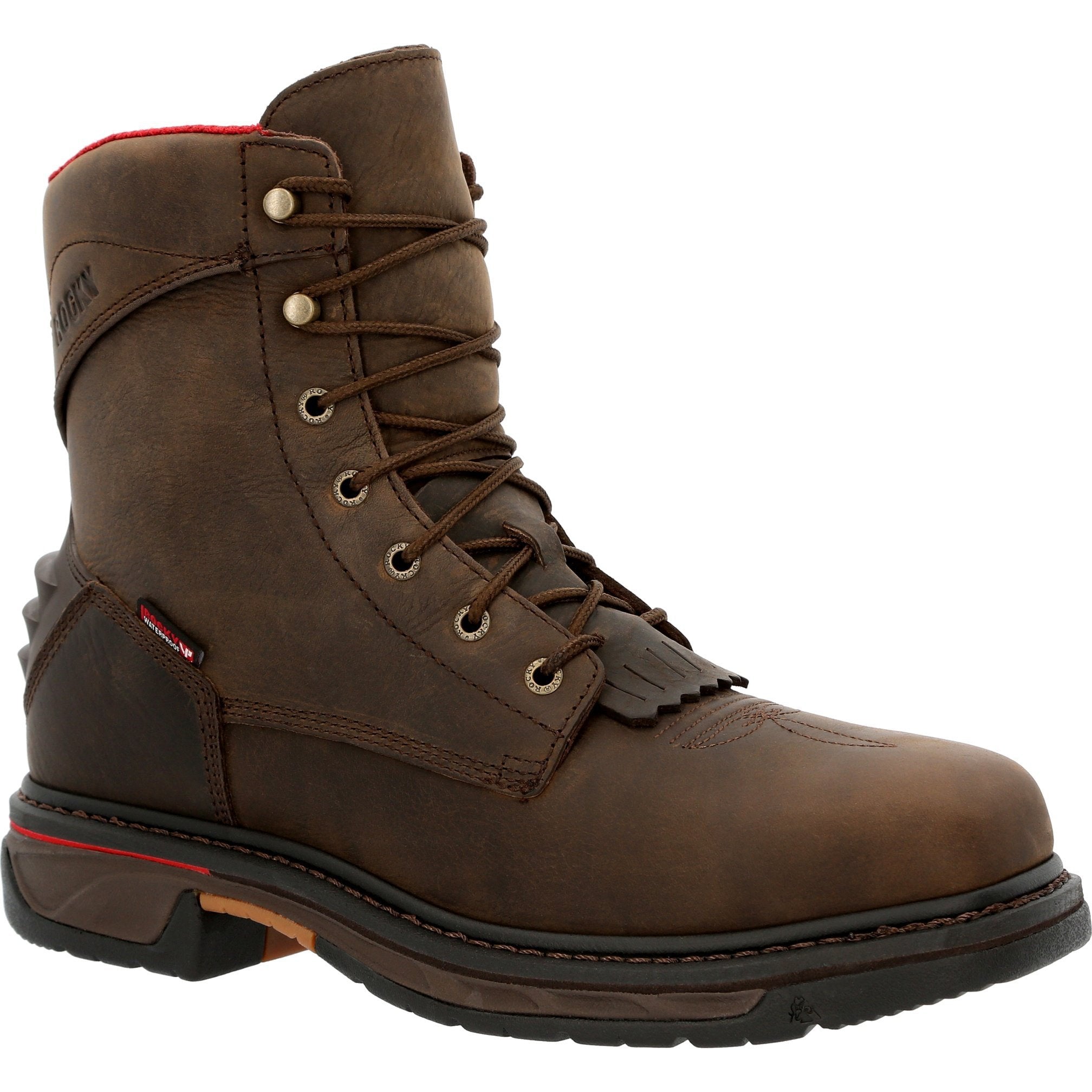 Rocky Men's Iron Skull 8" Comp Toe WP Lacer Western Work Boot- RKW0361 8 / Medium / Brown - Overlook Boots