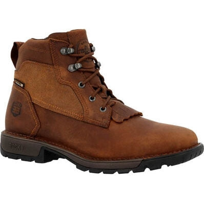 Rocky Men's Legacy 32 6" Waterproof Slip Resistant Western Lacer -Brown- RKW0382 - Overlook Boots