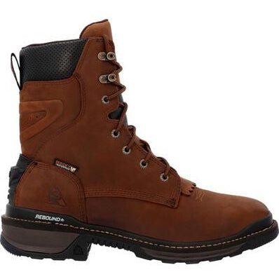 Rocky Men's Rams Horn 9" Composite Toe Waterproof Western Work Boot -Brown- RKW0407 7 / Medium / Brown - Overlook Boots