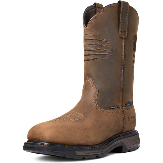 Ariat Men's WorkHog Extreme Carbon Toe Waterproof Western Work Boot - Brown - 10036002 - Overlook Boots