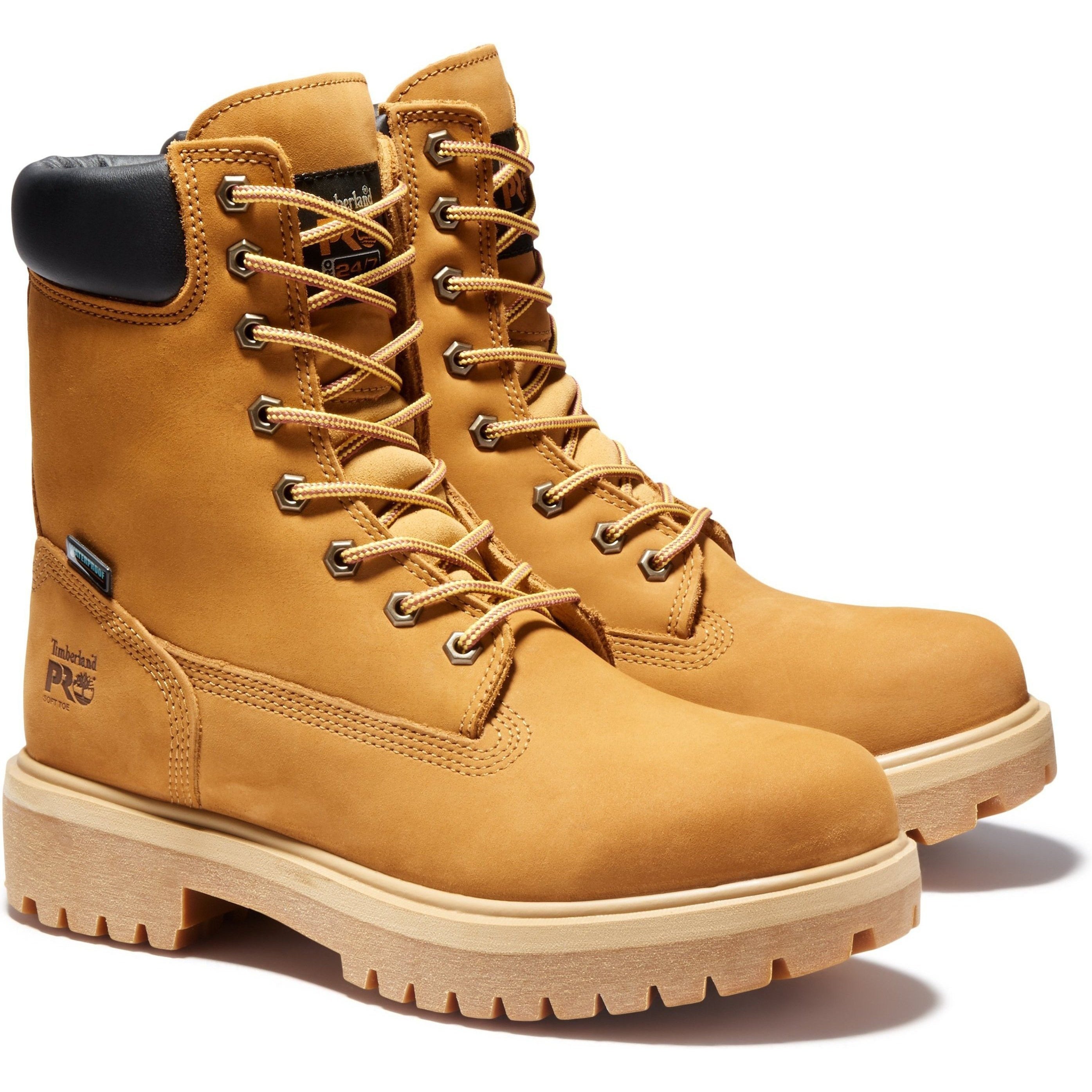 Timberland PRO Men's Direct Attach 8" Soft Toe Ins Work Boot TB026011713 7 / Medium / Wheat Nubuck - Overlook Boots