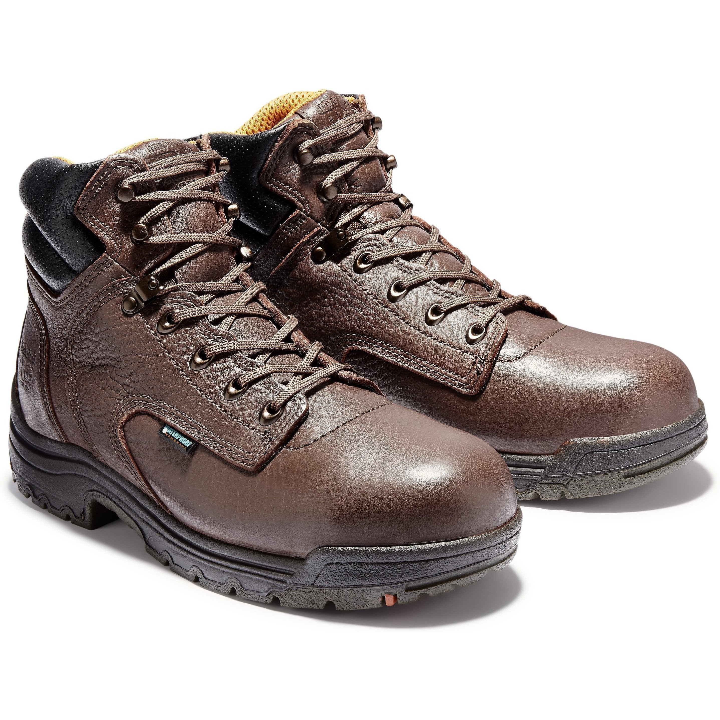 Timberland PRO Men's TiTAN 6" Alloy Toe WP Work Boot Mocha TB026078242 7 / Medium / Dark Mocha Full Grain - Overlook Boots