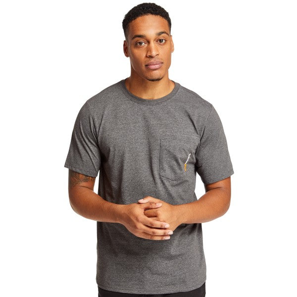 Timberland Pro Men's Base Plate Blended Short Sleeve Work T-Shirt - Charcoal - TB0A1HNS013 - Overlook Boots