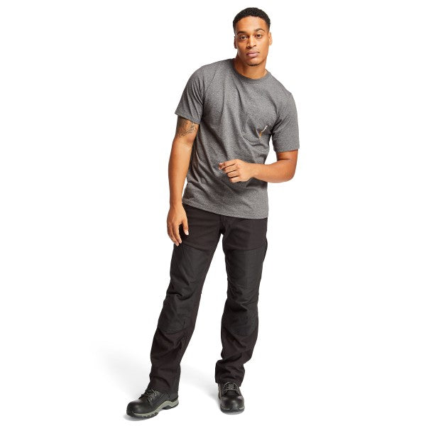 Timberland Pro Men's Base Plate Blended Short Sleeve Work T-Shirt - Charcoal - TB0A1HNS013 - Overlook Boots