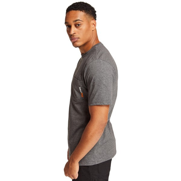 Timberland Pro Men's Base Plate Blended Short Sleeve Work T-Shirt - Charcoal - TB0A1HNS013  - Overlook Boots