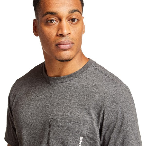 Timberland Pro Men's Base Plate Blended Short Sleeve Work T-Shirt - Charcoal - TB0A1HNS013 - Overlook Boots