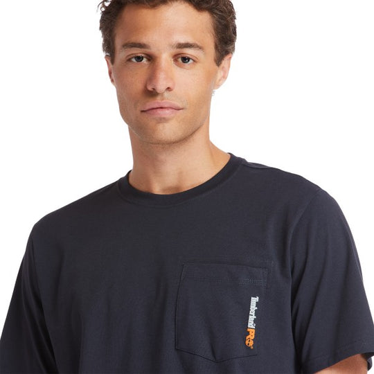 Timberland Pro Men's Base Plate Blended Short Sleeve T-Shirt - Navy - TB0A1HNS434 - Overlook Boots
