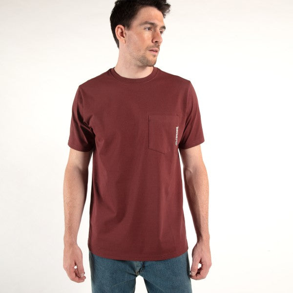 Timberland Pro Men's Base Plate Short Sleeve T-Shirt - Maroon - TB0A1HNS644 - Overlook Boots