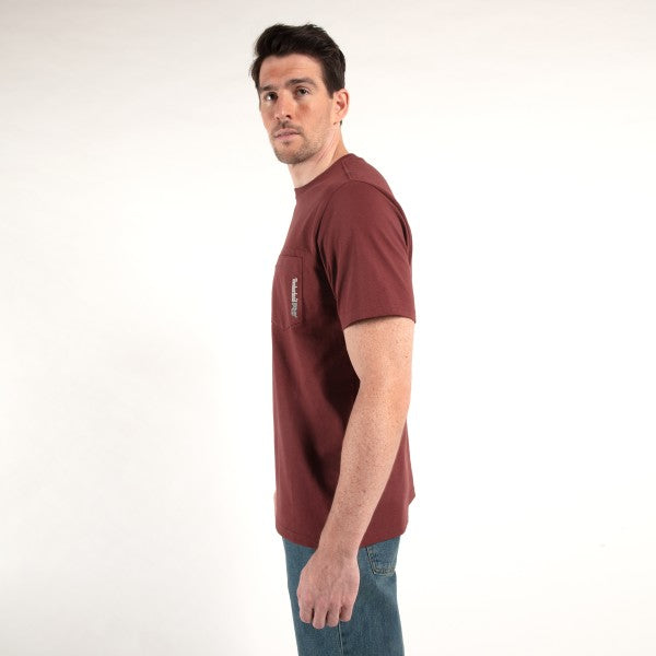 Timberland Pro Men's Base Plate Short Sleeve T-Shirt - Maroon - TB0A1HNS644 - Overlook Boots