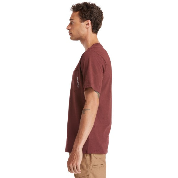Timberland Pro Men's Base Plate Short Sleeve T-Shirt - Maroon - TB0A1HNS644 - Overlook Boots