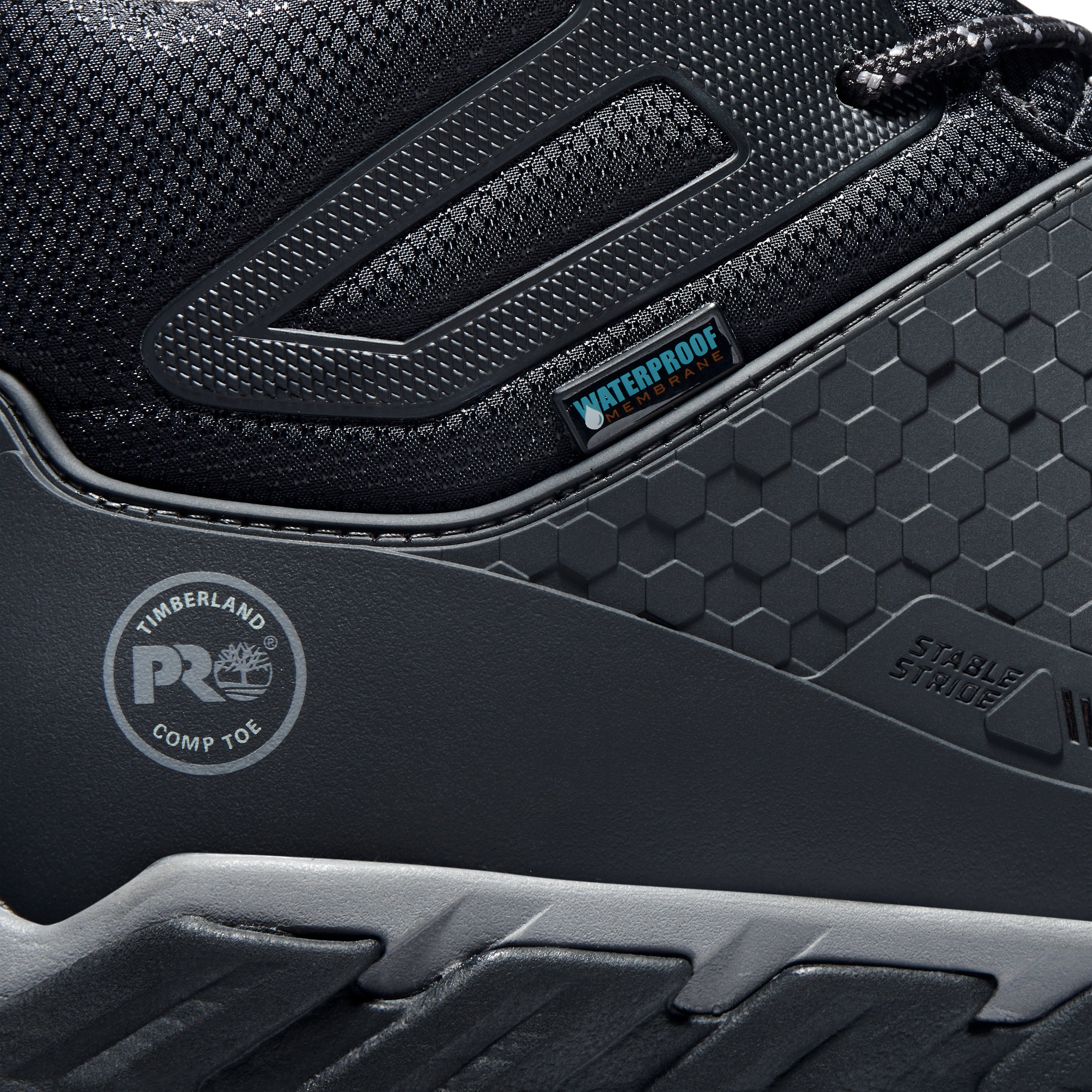 Timberland PRO Ridgework Mid Composite Toe Waterproof Hiker Work Boot Black - TB0A1KBW001 - Overlook Boots