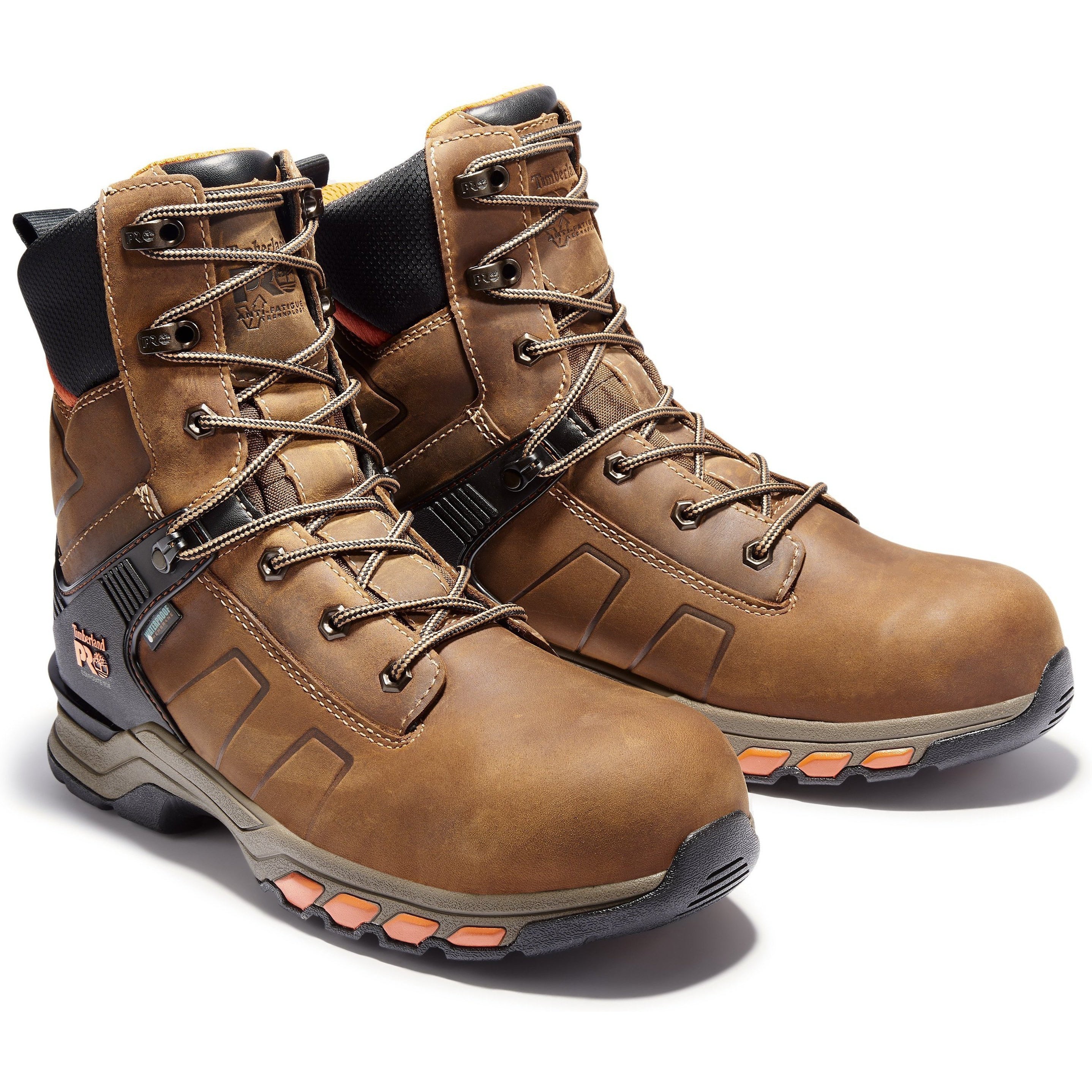 Timberland PRO Men's Hypercharge 8" Composite Toe Waterproof Work Boot - TB0A1KQ2214 8 / Wide / Brown - Overlook Boots