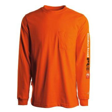 Timberland Pro Men's FR Cotton Core LS W/ Logo Work T-Shirt - Orange - TB0A1V8DY86 Small / Orange - Overlook Boots
