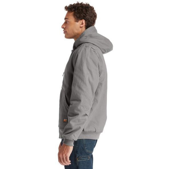 Timberland Pro Men's Gritman Lined Canvas Hooded Jacket - Pewter - TB0A1VB4060 - Overlook Boots