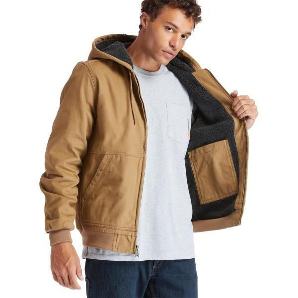 Timberland Pro Men's Gritman Lined Canvas Hooded Jacket - Wheat - TB0A1VB4D02 - Overlook Boots