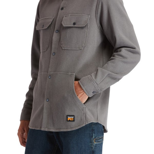 Timberland Pro Men's Mill River Fleece Work Shirt Jacket - Pewter - TB0A1VCQ060 - Overlook Boots