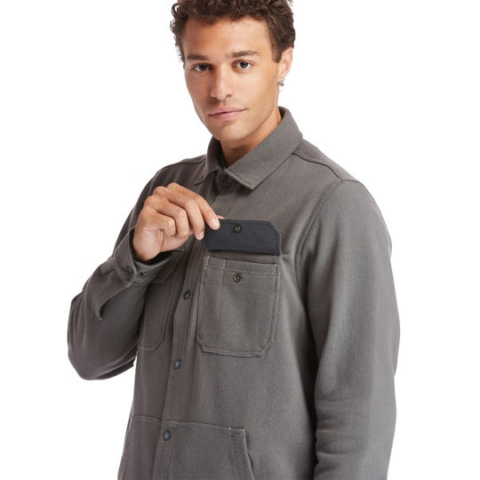 Timberland Pro Men's Mill River Fleece Work Shirt Jacket - Pewter - TB0A1VCQ060 - Overlook Boots