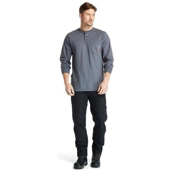 Timberland Pro Men's Flame Resistant Long Sleeve Work Henley - Charcoal - TB0A23P4003 - Overlook Boots