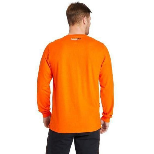 Timberland Pro Men's Flame Resistant Long Sleeve Work Henley - Orange - TB0A23P4Y86 - Overlook Boots